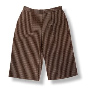 Rafaella Wide Leg Culotte Pants Printed Pleated Dressy Business Capri Cropped